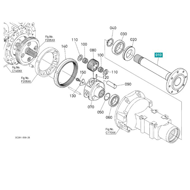 M8540 Rear End Aftermarket Alex Rear 3C081-48210 For Kubota Tractor M8540DT M8540F M9